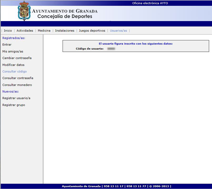 ©Ayto.Granada: Gua obtener cdigo usuario