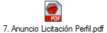 7. Anuncio Licitacin Perfil.pdf