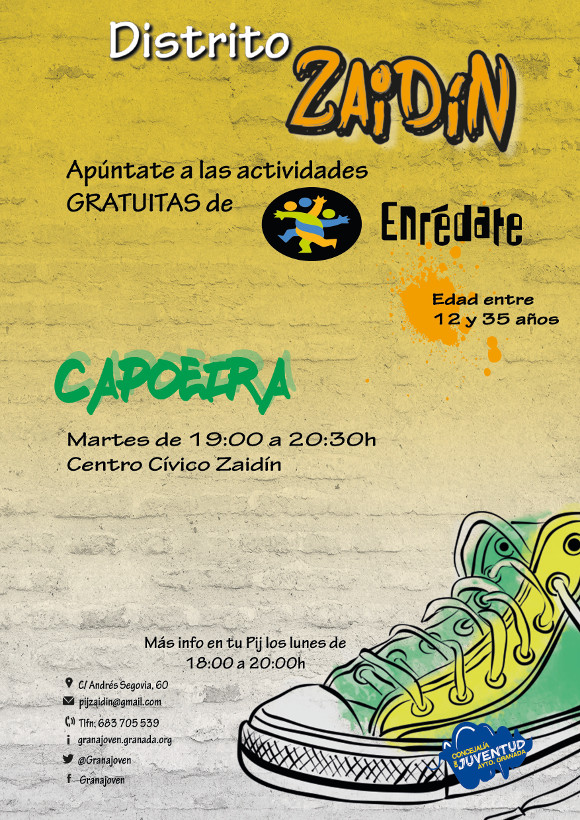 ©Ayto.Granada: Enredate: Taller de Capoeira: Nuevo Horario!!
