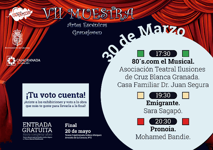 Programacin da 30 de Marzo. VII MUESTRA DE ARTES ESCENICAS GRANAJOVEN. 