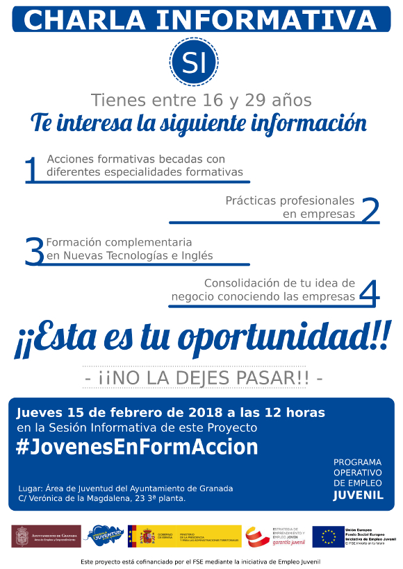 ©Ayto.Granada: Enredate: Charla Informativa #JoveneEnFormAccion