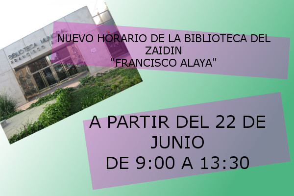©Ayto.Granada: Enredate: HORARIO DE VERANO BIBLIOTECA 