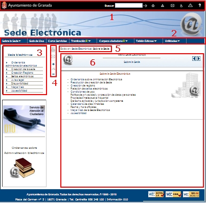 Estructura de las pginas de la Sede Electrnica