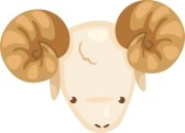 Gold Ram : Los signos del zodaco - Aries Ilustracin de vector icono