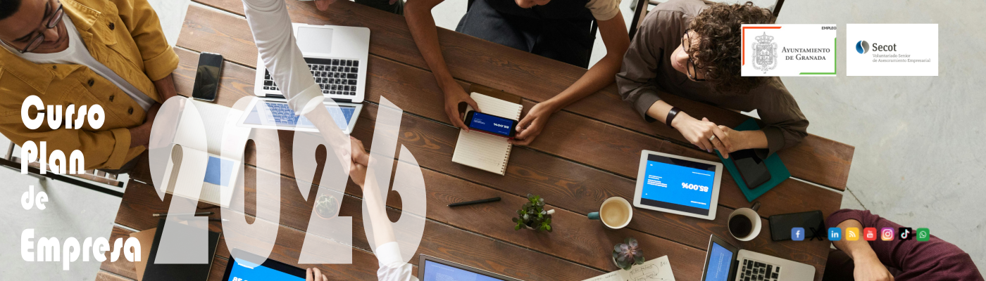 &copy;Ayto.Granada: banner grande y peque�o del curso plan de empresa 2026