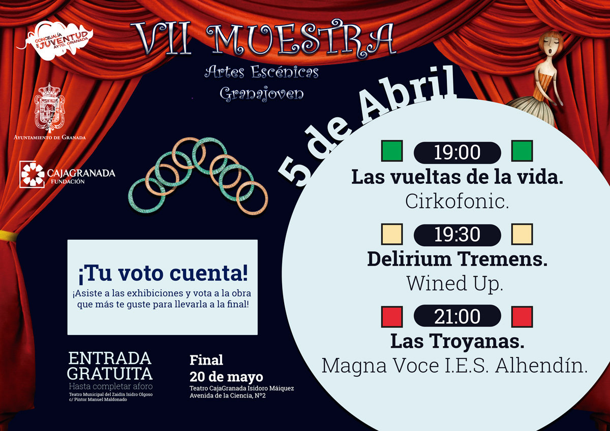 Programaci�n d�a 5 de Abril. VII MUESTRA DE ARTES ESCENICAS GRANAJOVEN. 