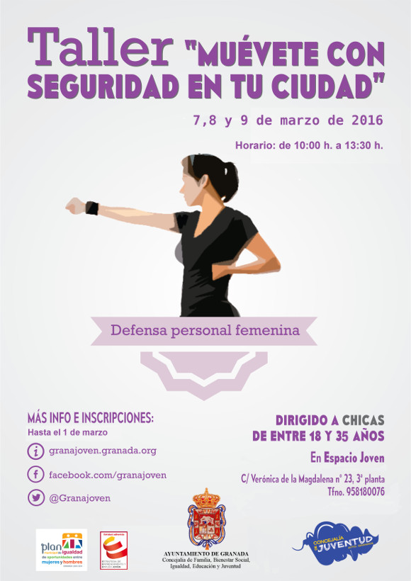 Ayto.Granada: Taller gratuito  Defensa personal femenina. Muévete con  seguridad en tu ciudad