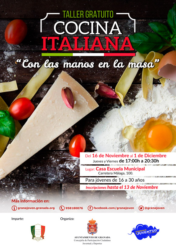 Taller de Cocina Italiana "CON LAS MANOS EN LA MASA"