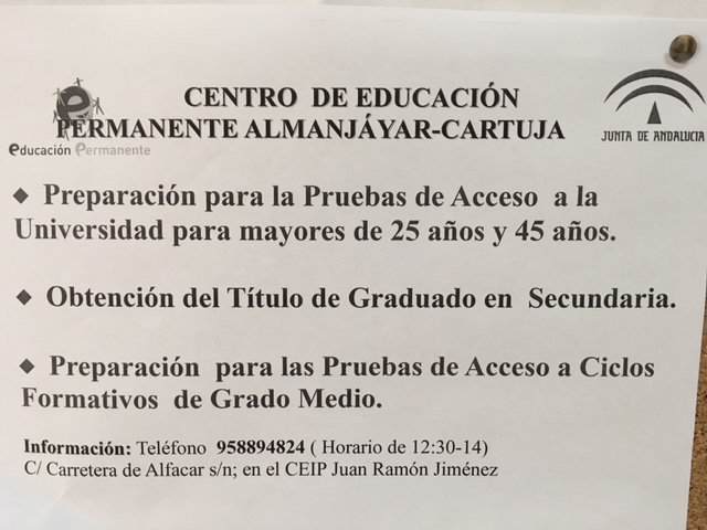 &copy;Ayto.Granada: Enredate: Centro educaci�n permanente Cartuja-Almanjayar.