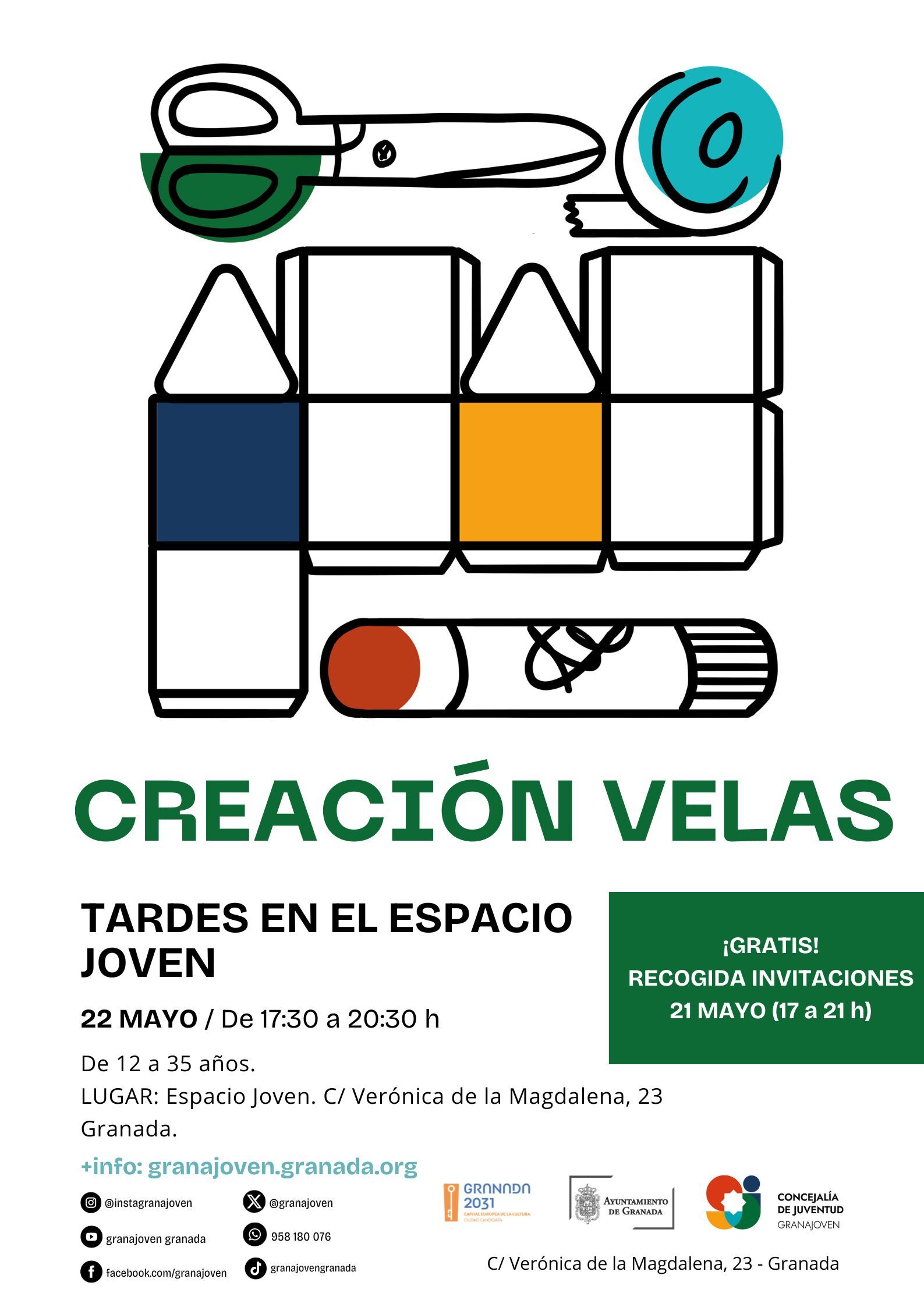 Tardes en el Espacio Joven. - TALLER DE VELAS ARTESANALES
