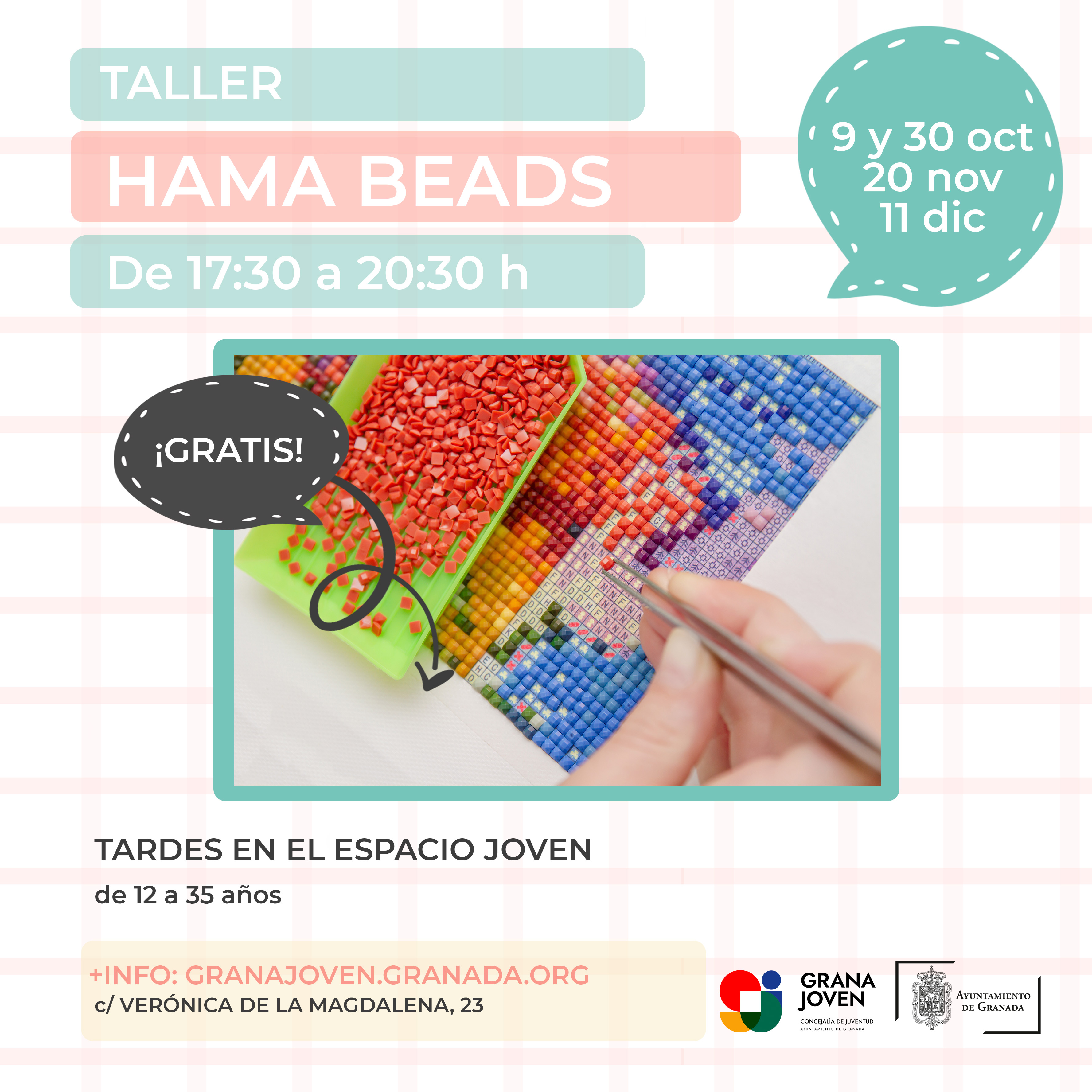 ©Ayto.Granada: Enredate: Tardes en el Espacio Joven: HAMA BEADS