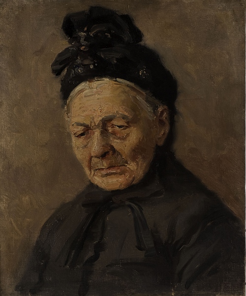 Retrato de anciana de luto