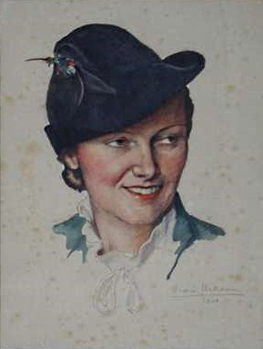 Retrato de Madame Moreau con sombrero