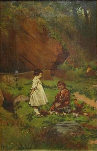 Paisaje con nios