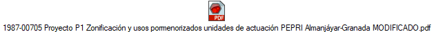 1987-00705 Proyecto P1 Zonificaci�n y usos pormenorizados unidades de actuaci�n PEPRI Almanj�yar-Granada MODIFICADO.pdf